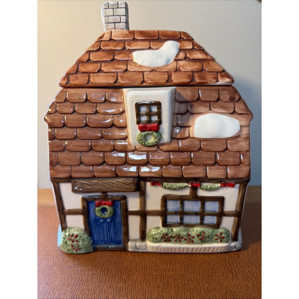 Vintage Dansk Ceramic Christmas Village Cookie House Cottage